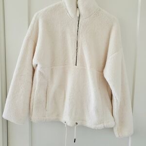 White Sherpa Fleece Half-Zip Pullover